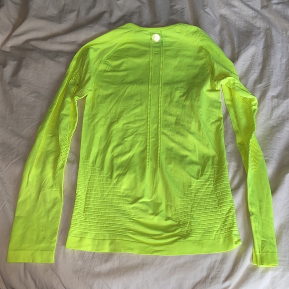 Neon Yellow Athletic Long Sleeve Top - Picture 2 of 2